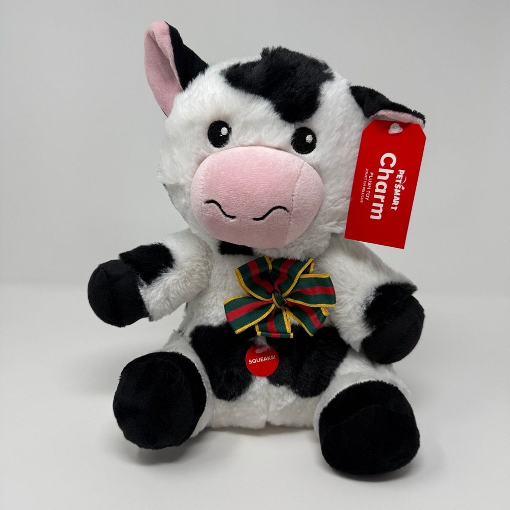 PetSmart Plush Dog Toy Charm the Cow‎ Squeaker Stuffed Animal 2024 Gift